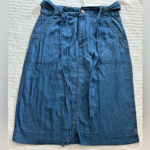 Lightweight Denim Midi Skirt